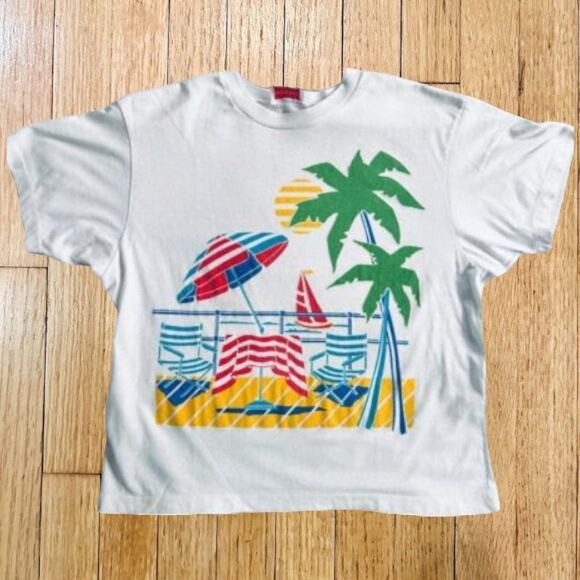 80s Young Stuff Beach Summer T Shirt one size Made USA - Picture 6 of 6